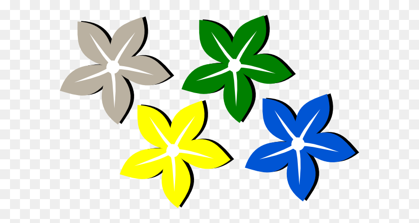 600x388 Colored Flowers Clip Art - Colorful Flowers Clipart