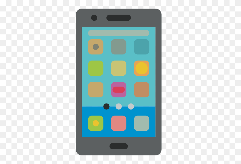 512x512 Цветной Ручной Телефон Набор Иконок Иконок Бесплатно - Значок Сотового Телефона Png
