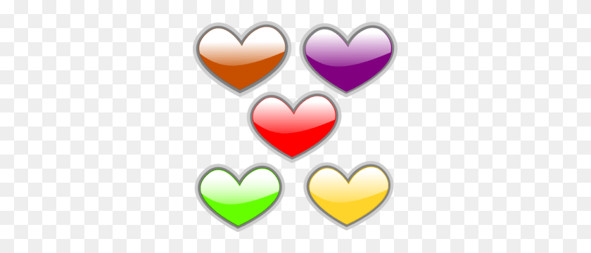 291x300 Цветные Сердечки Клипарты - Акварельное Сердце Клипарт