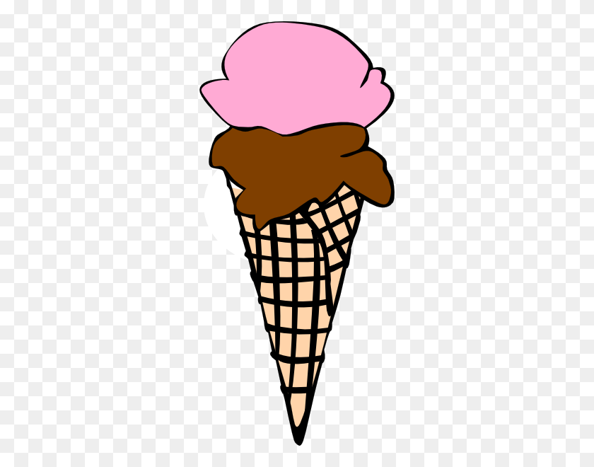 276x600 Colored Ice Cream Cone Clip Art - Cream Clipart