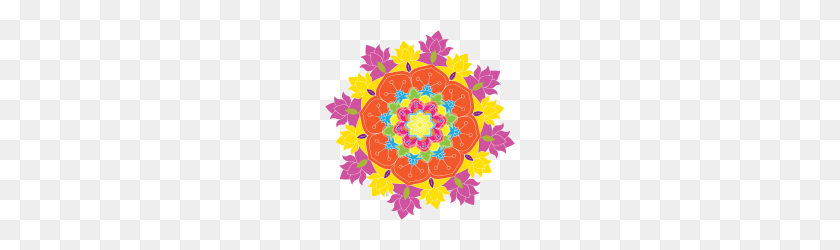 190x190 Colored Mandala On The White Background Vector - Mandala Vector PNG