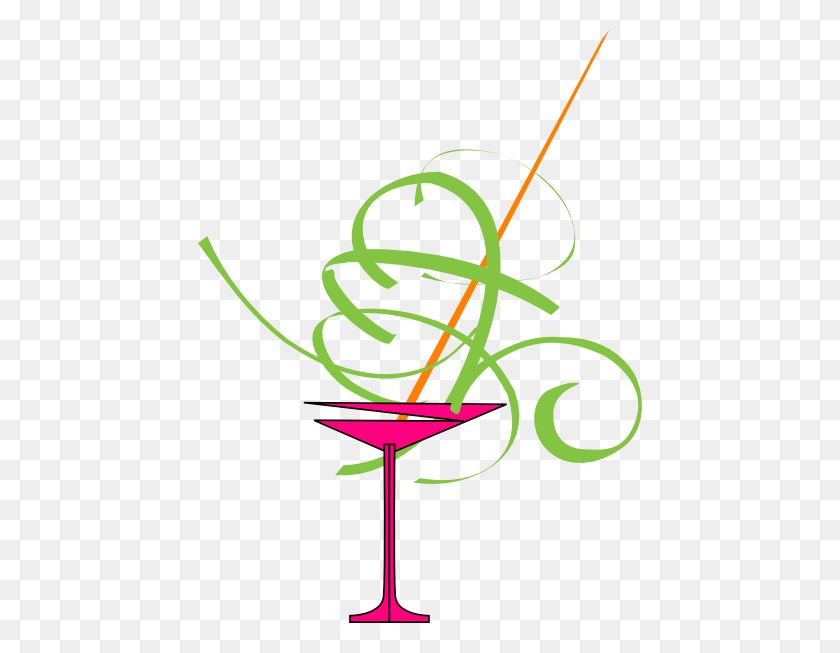 444x593 Colored Mixed Drink Clip Art - Alcoholic Drink Clipart