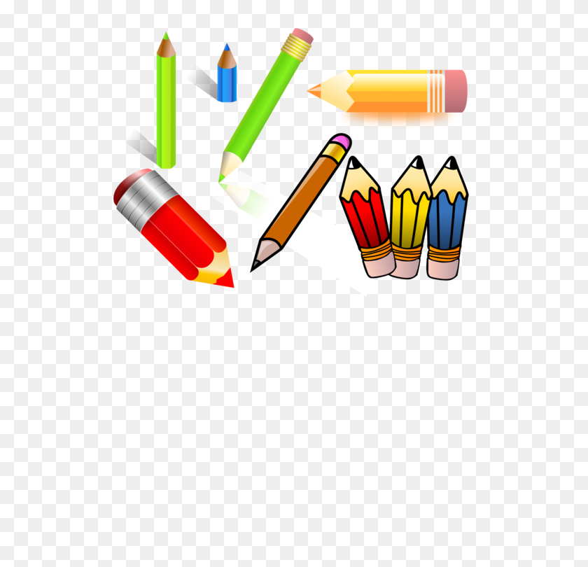 530x750 Colored Pencil Drawing Writing Implement Coloring Book Free - Pencil Writing Clipart