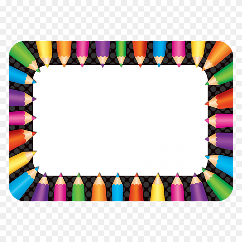 900x900 Colored Pencils Name Tagslabels - Colored Pencils Clipart