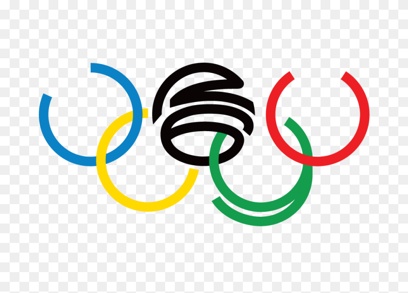 1000x697 Цветные Кольца В Пиксельном Разрешении - Олимпийские Кольца Клипарт