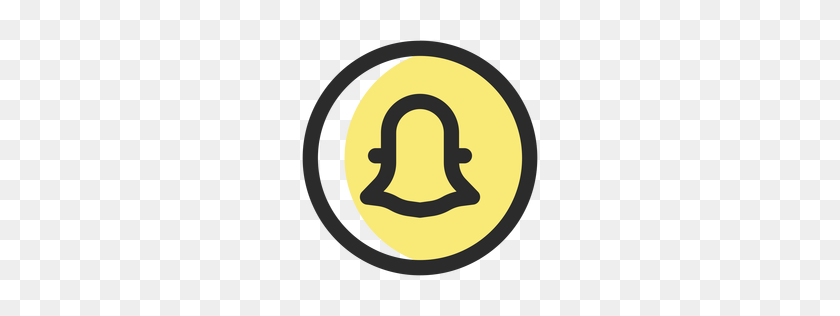 256x256 Colored Stroke Icon - Snapchat Logo PNG