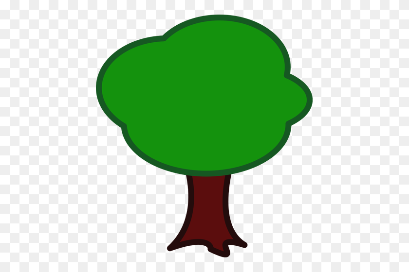 445x500 Colored Vector Drawing Of A Tree - Clipart Bomen