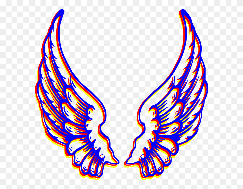 600x594 Colored Wings Png And Free Image - Wings PNG