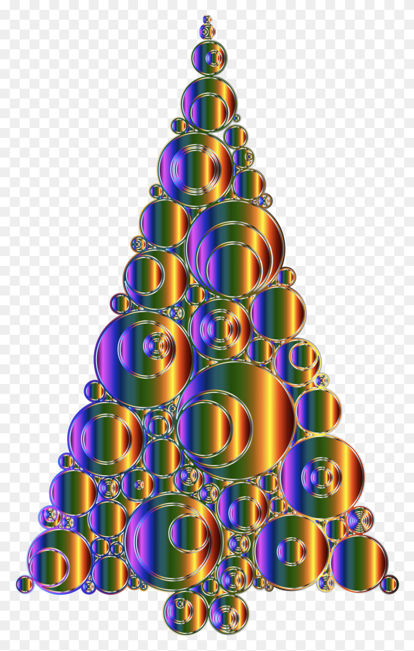 1416x2292 Красочные Абстрактные Круги Вариант Рождественской Елки Нет - Новогодний Фон Png