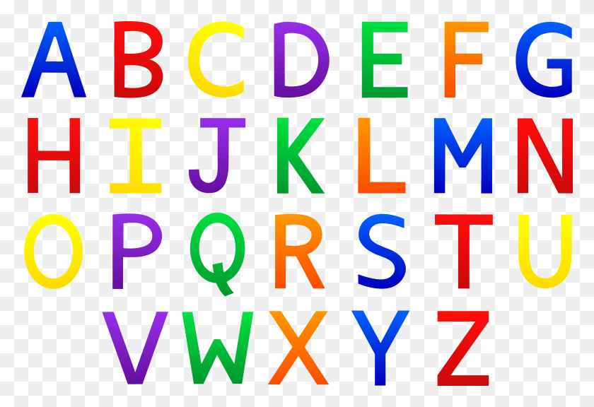 7810x5176 Colorful Alphabet Set - Vowels Clipart