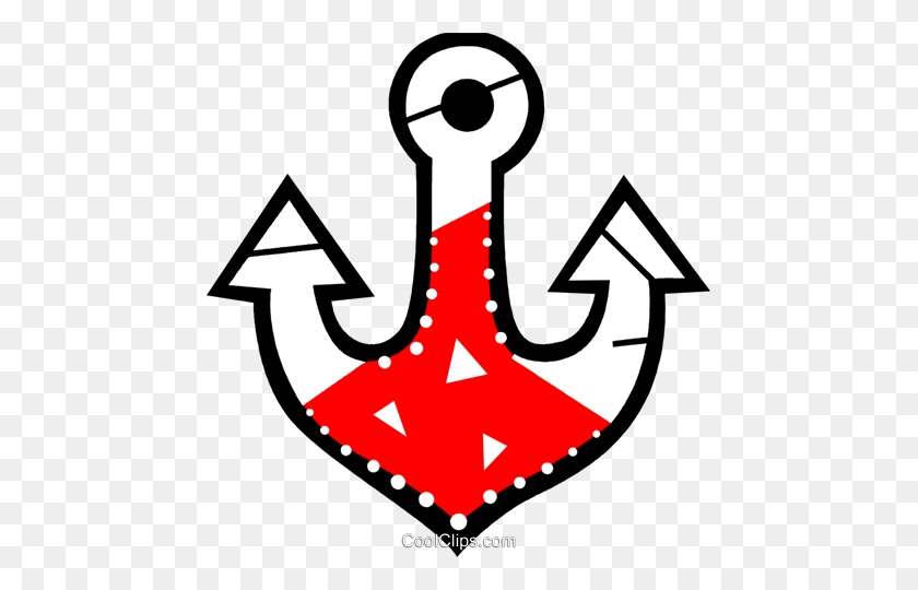 461x480 Colorful Anchor Royalty Free Vector Clip Art Illustration - Red Anchor Clip Art