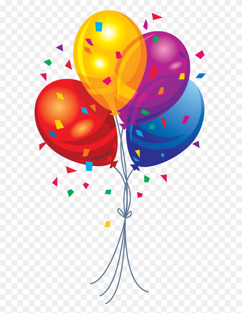634x1024 Colorful Balloons Free Png And Clipart Vector, Clipart - Colorful PNG