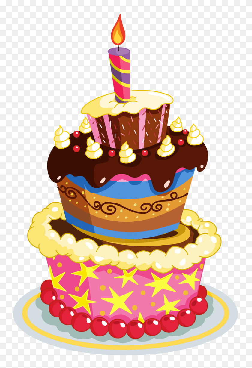 2282x3405 Красочный Торт Ко Дню Рождения Png - Торт Png