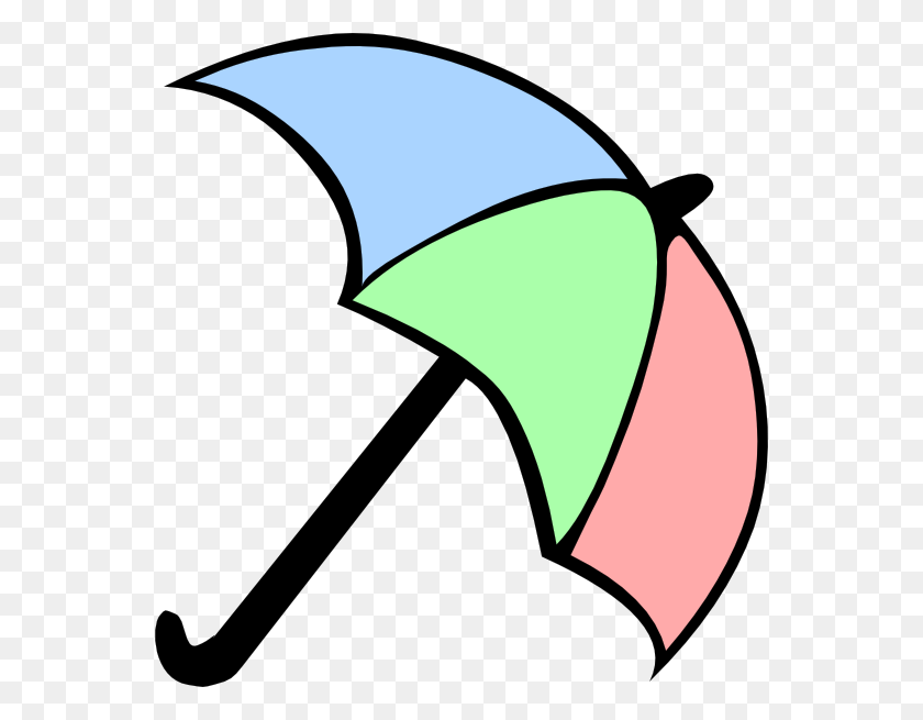 558x595 Colorful Cartoon Umbrella Clip Arts Download - Umbrella Clipart PNG