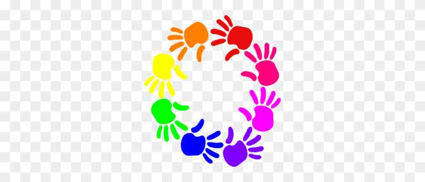 270x299 Colorful Circle Of Hands Clip Art - Childrens Hands Clip Art