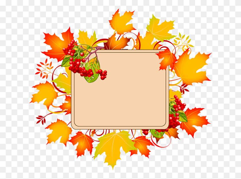 638x562 Colorful Clip Art For The Autumn Season Autumn Sign With No Text - No Sign Clipart