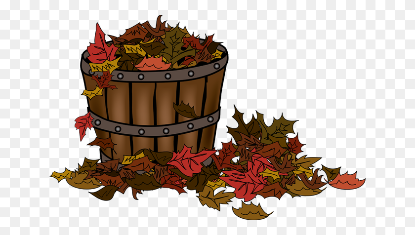 640x416 Colorful Clip Art For The Fall Season Basket Of Fall Leaves - Fall Season Clipart