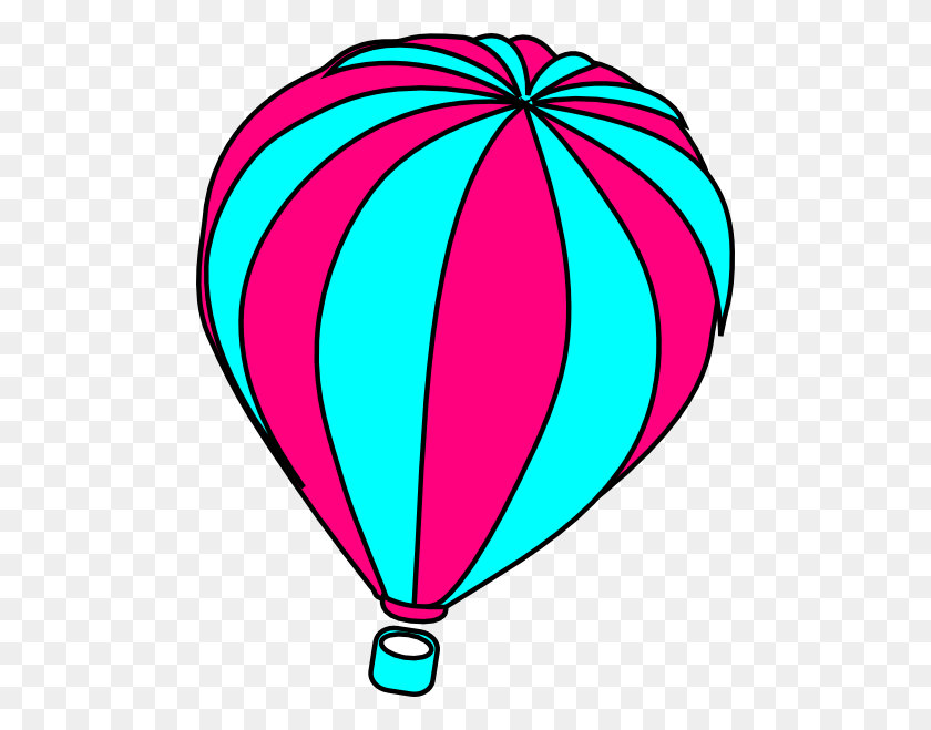 486x599 Colorful Clipart Hot Air Balloon - Hot Day Clipart