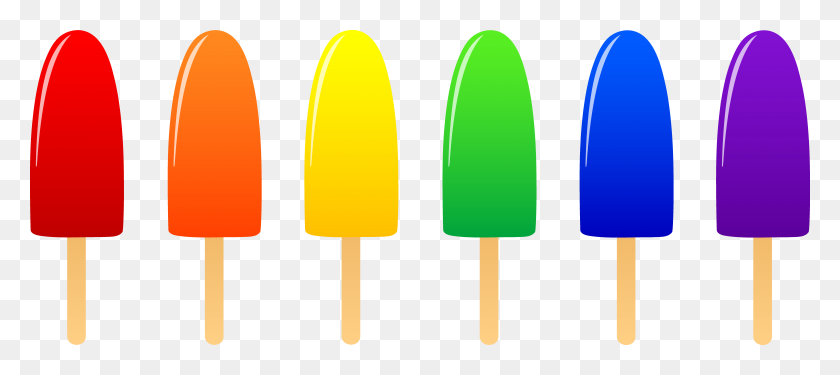 7787x3152 Colorful Clipart Popsicle - Colorful Border Clipart