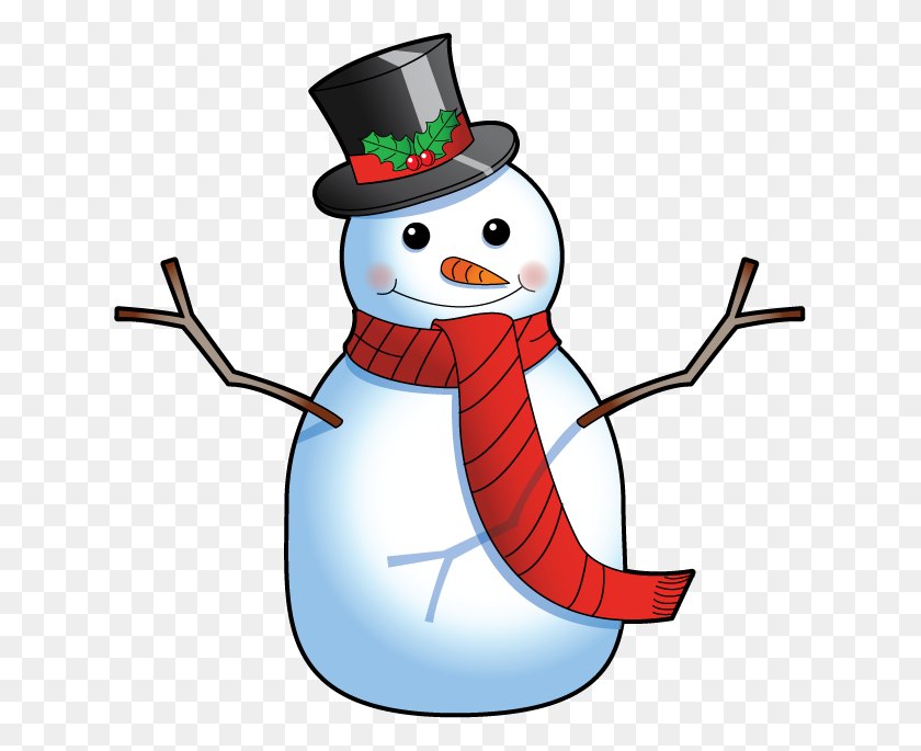 631x625 Colorful Clipart Snowman - Still Clipart