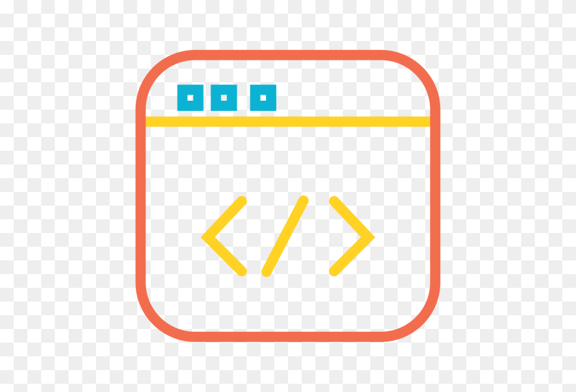 512x512 Colorido Icono De Código Web - Código Png