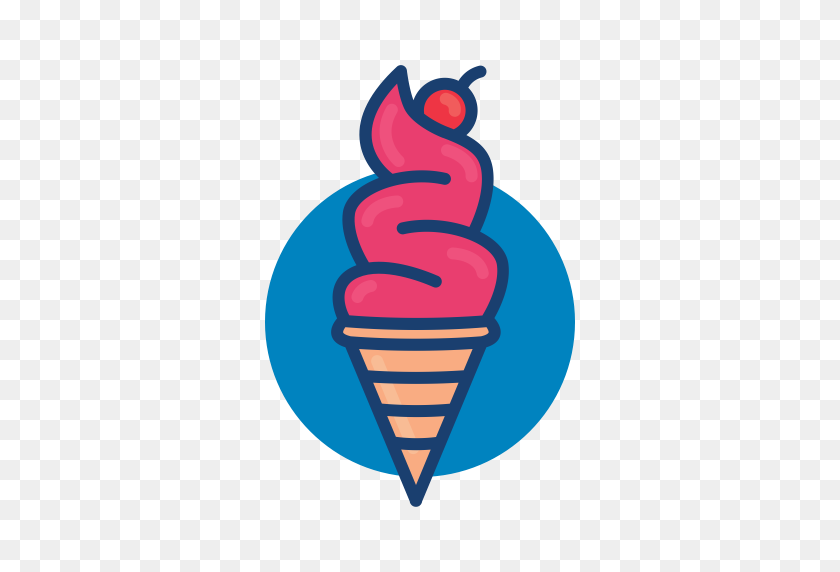512x512 Colorful Dessert Food Ice Cream Popsicle Icon, Colorful Icon - Ice Cream Cone Clip Art Free