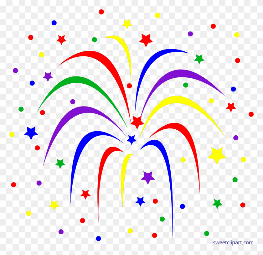 7175x6943 Colorful Firework Clipart - Fireworks Clipart