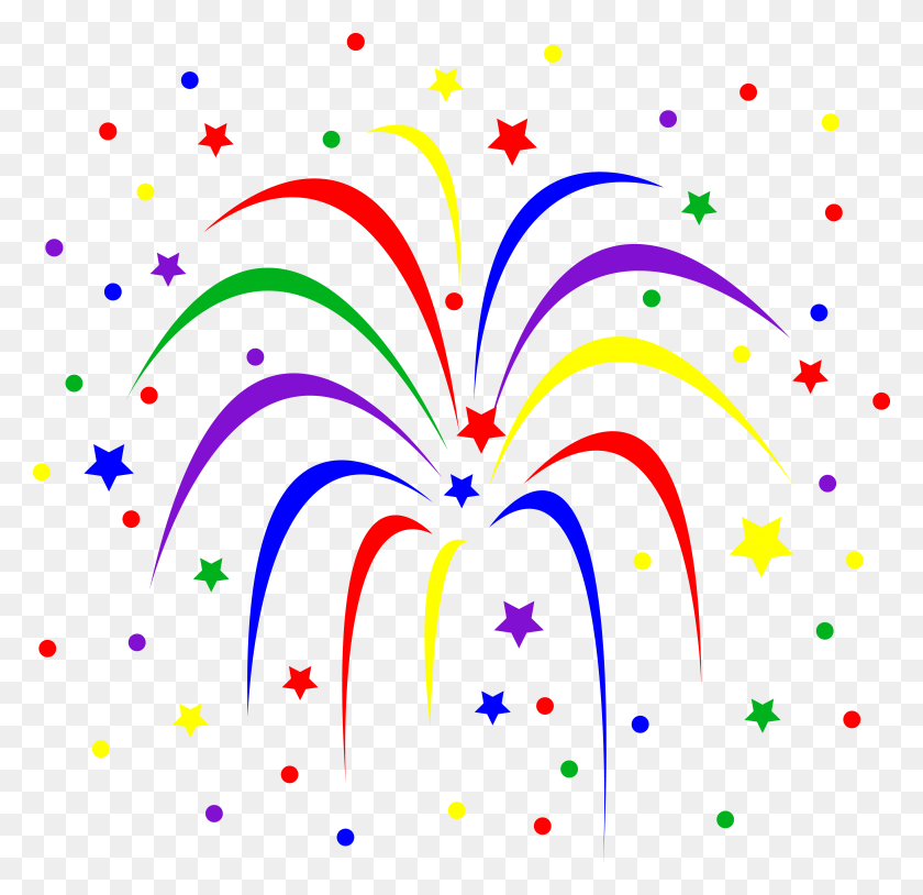 7175x6943 Colorful Fireworks Burst - Clipart Burst