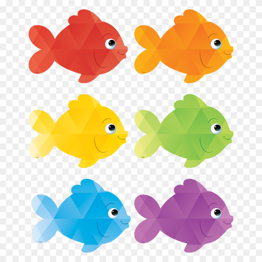 900x900 Colorful Fish Accents - Clip Art Accents