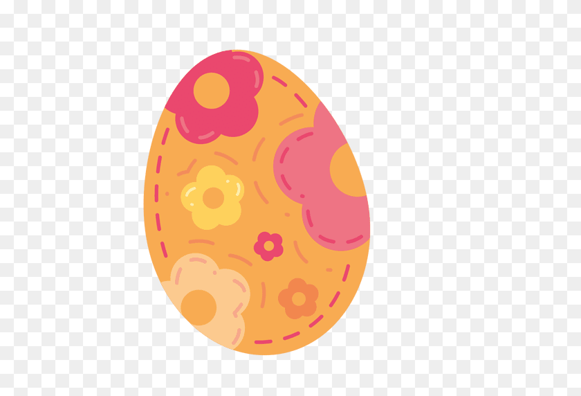 512x512 Colorful Floral Easter Egg - Ovo PNG
