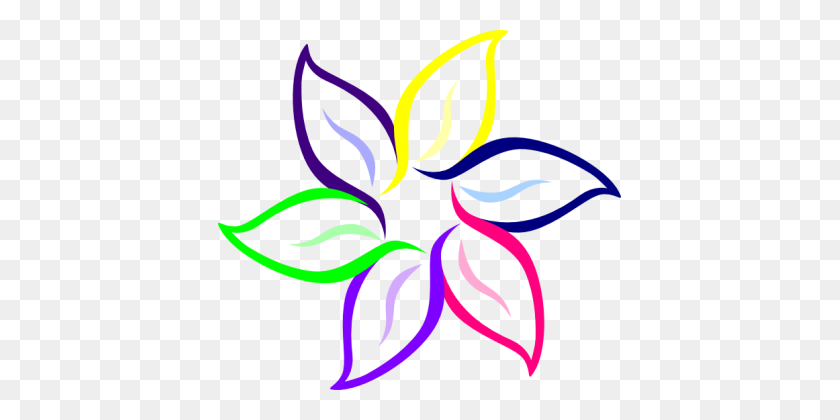403x360 Colorful Flowers Png Clipart - Colorful PNG