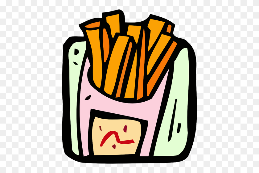 438x500 Colorful French Fries - French Fries Clipart
