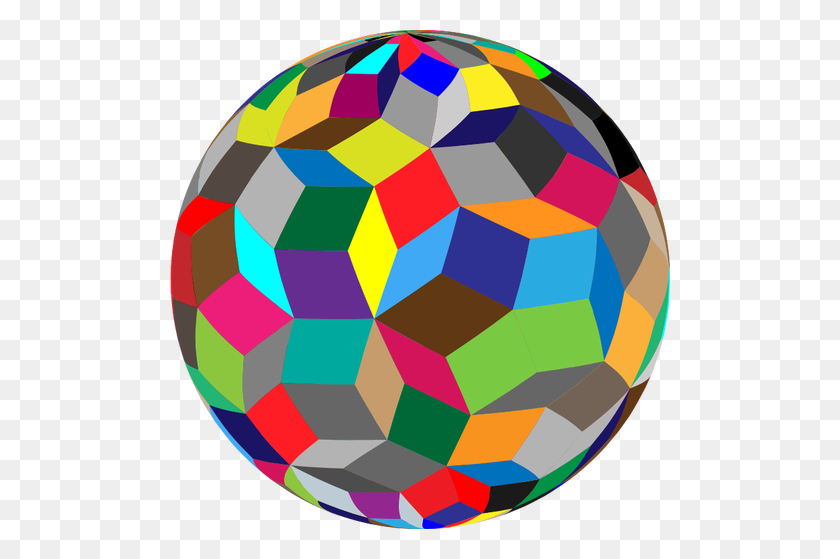 500x499 Colorful Geometric Sphere - Geometric Pattern PNG