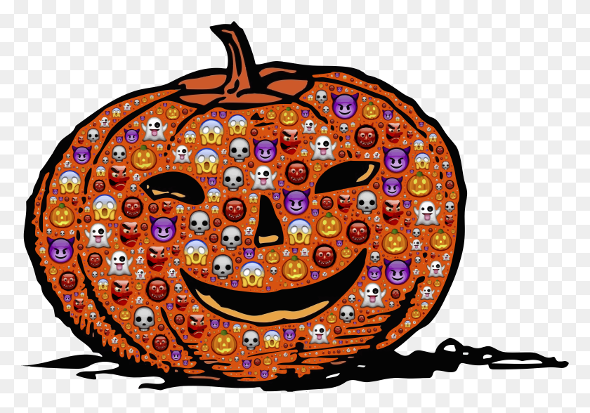 2340x1584 Colorful Halloween Pumpkns Png - Halloween Pumpkins PNG