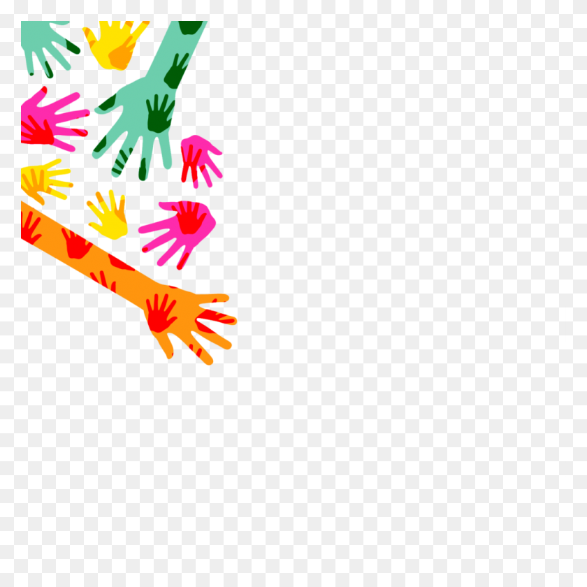 1024x1024 Colorful Hands Backgrounds Png Vector, Clipart - Colorful PNG