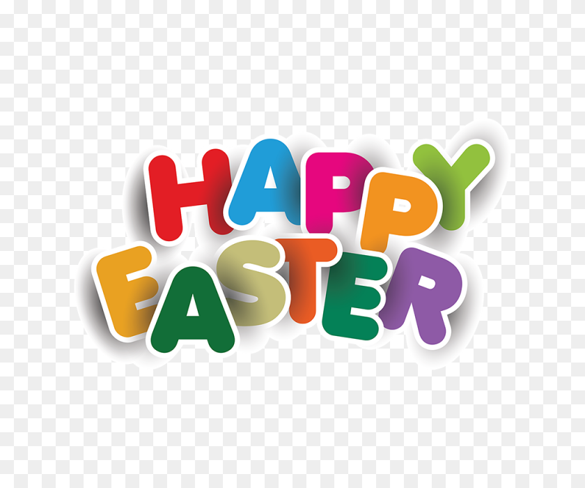 640x640 Colorful Happy Easter Typography, Happy Easter Typography - Easter PNG
