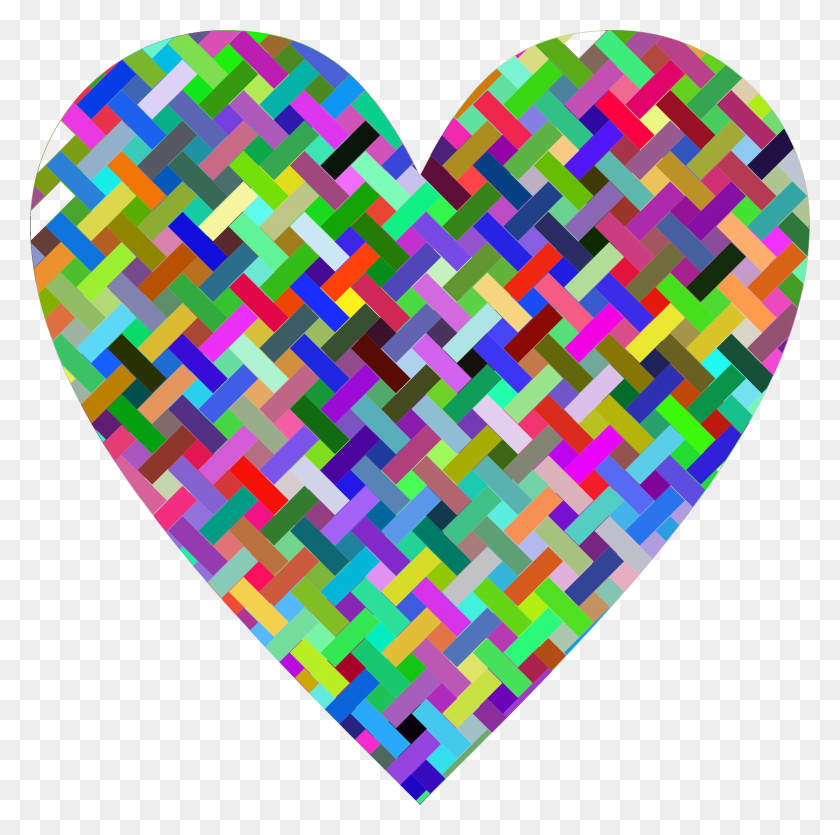2322x2310 Colorful Heart Lattice Weave Icons Png - Weave PNG