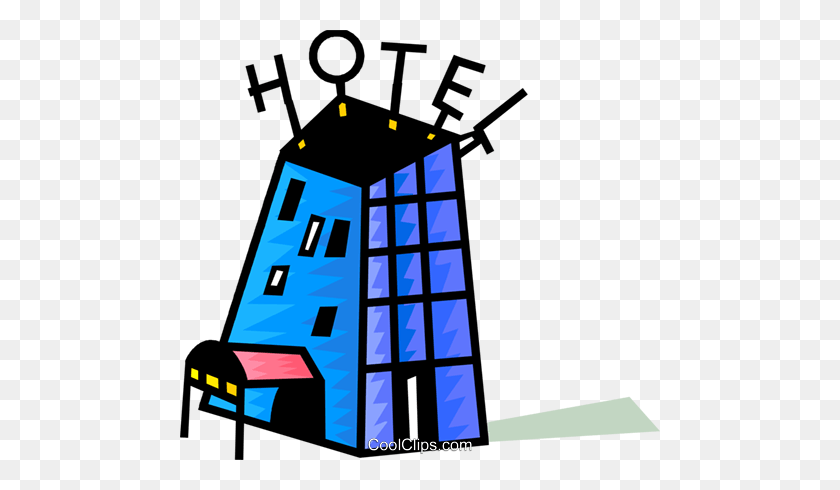 480x430 Colorido Hotel Royalty Free Vector Clipart Illustration - Clipart Hotel