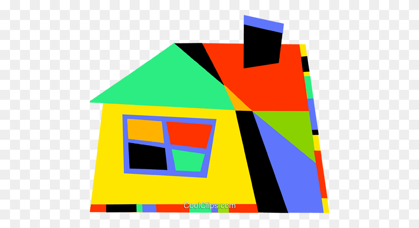 480x397 Colorful House Royalty Free Vector Clip Art Illustration - House PNG Clipart