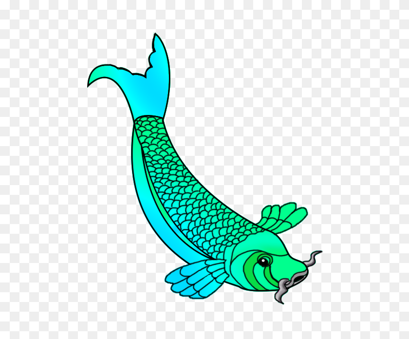 530x636 Colorful Koi Fish Drawings - Fish Border Clipart