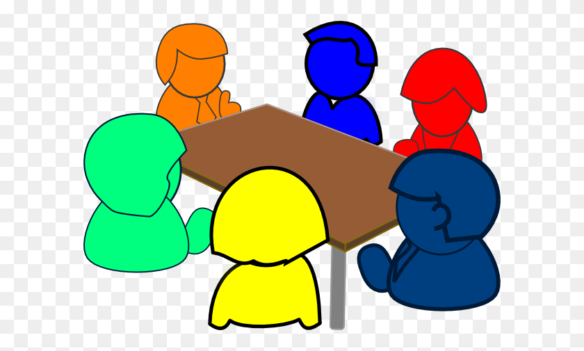 600x445 Colorful Meeting Clip Art - People Meeting Clipart