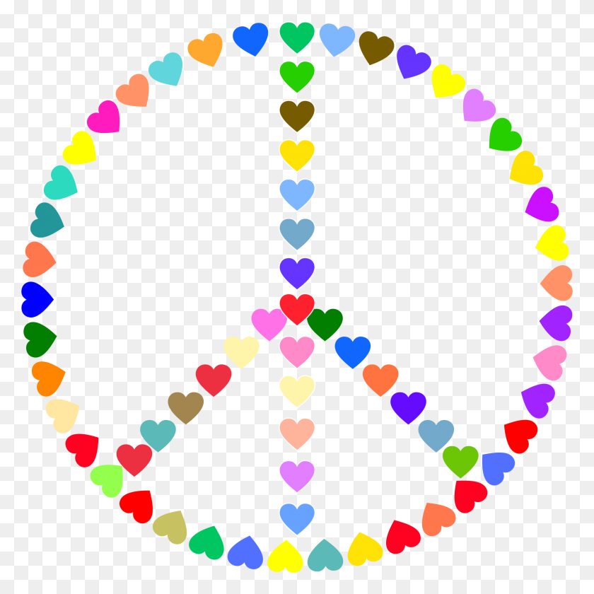 2204x2206 Colorful Peace Sign Love Icons Png - Peace Sign PNG