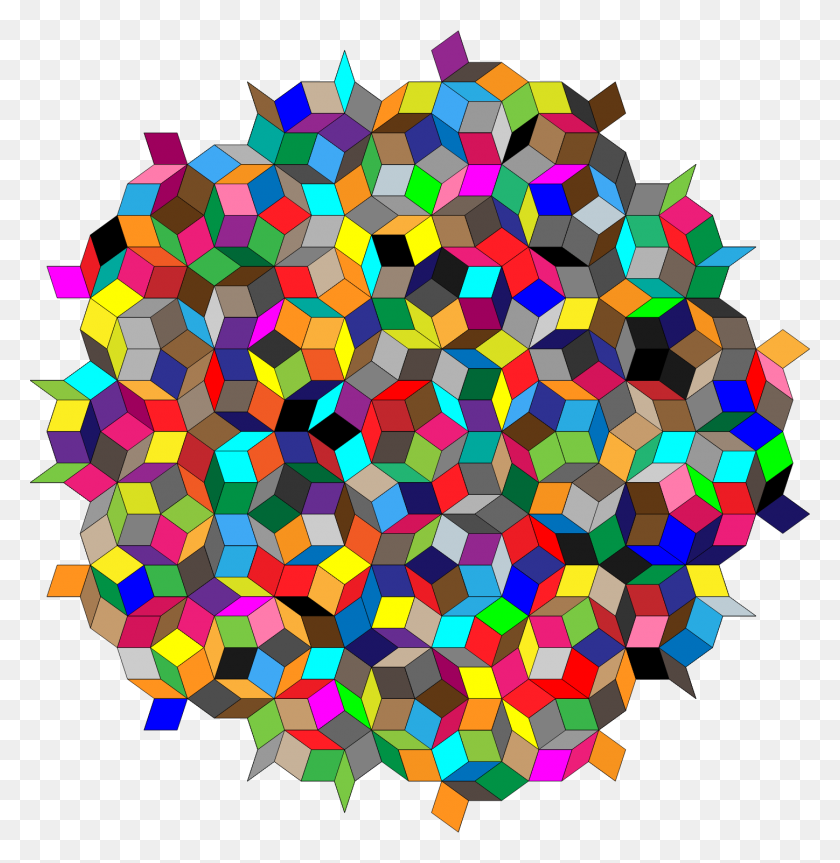 1448x1492 Colorful Penrose Tiles Icons Png - Tiles PNG