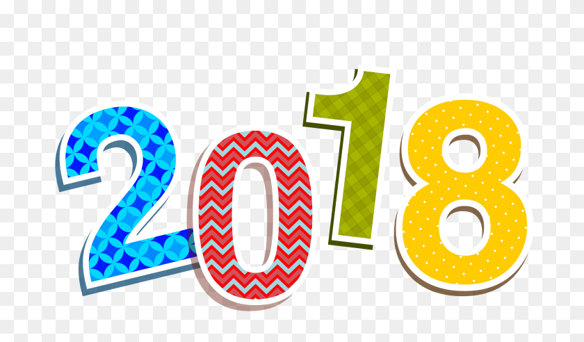 3652x2025 Colorful Png Image - New Year 2018 Clipart