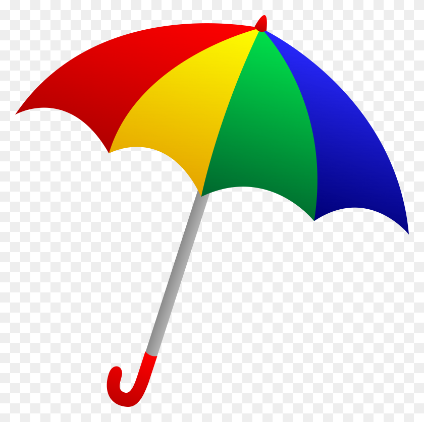 6607x6590 Colorful Rain Umbrella - Volunteer Clipart Free