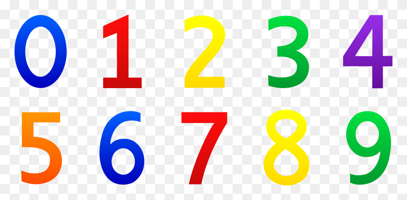 7787x3533 Colorful Set Of Numbers - Nine Clipart