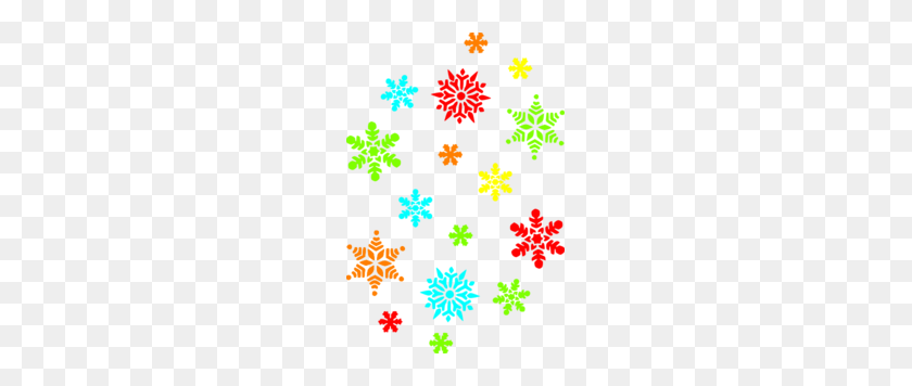 201x296 Colorful Snowflakes Clip Art - Snowflake Border Clipart