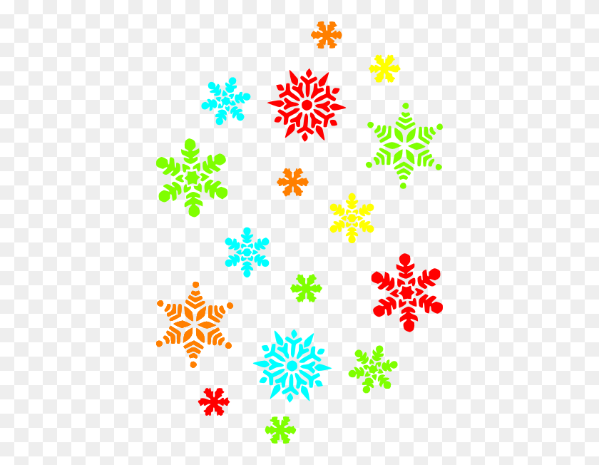 402x592 Colorful Snowflakes Png, Clip Art For Web - Snowflake Clipart PNG