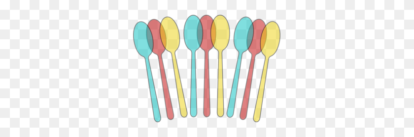299x219 Colorful Spoons Clip Art - Spoon Clipart
