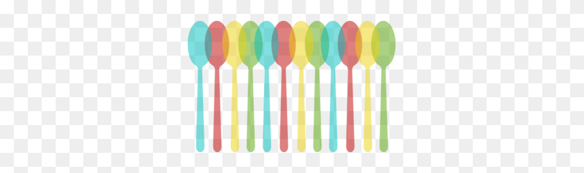 299x189 Colorful Spoons Clip Art - Teaspoon Clipart